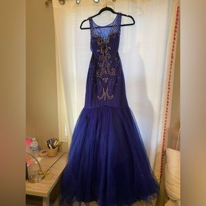 Royal blue studded Prom Dress